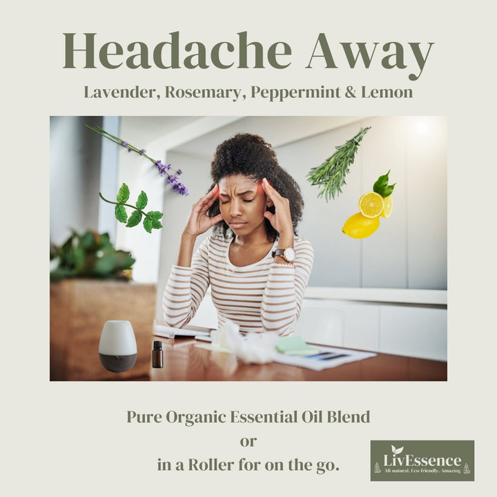 Headache Away - Pure Organic Essential Oil Blend 10ml - LivEssence