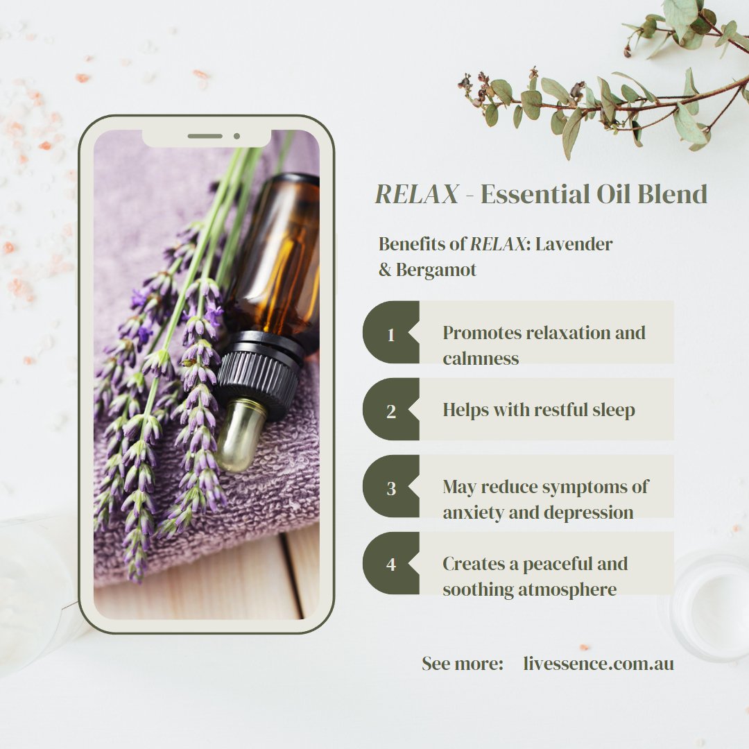 RELAX - Pure Organic Essential Oil Blend 10ml - LivEssence